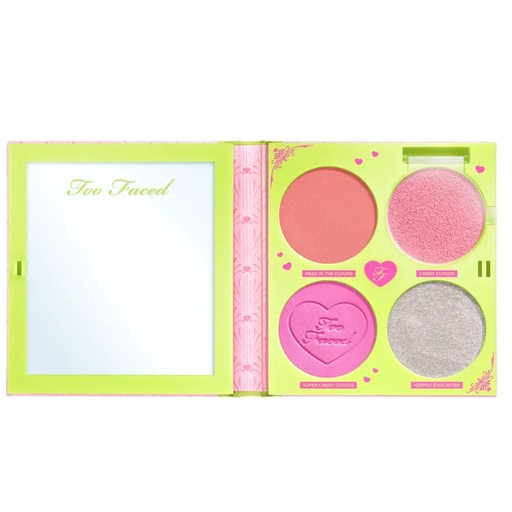 Too Faced Fairytale Crush Blush & Highlighter Set | Moon Crush Highlighter + Cloud Blush Face Palette Gift Set