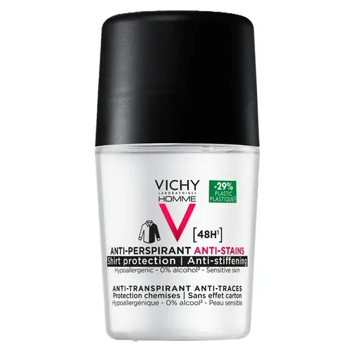 Vichy Homme 48H Antiperspirant Deodorant Anti-Mark Roll-On 50ml