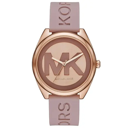 Michael Kors Women's Janelle Three-Hand Rose Gold-Tone Stainless Steel Watch MK7139, Quartz movement