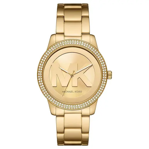 Michael Kors Women's Tibby Three-Hand Gold-Tone Stainless Steel Watch MK6879, gold, Bracelet