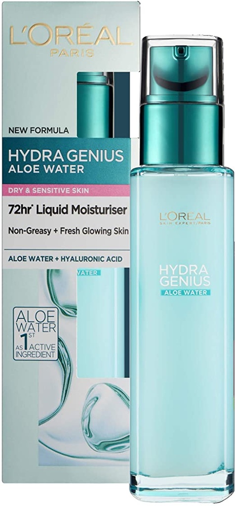 LOREAL HYDRA GENIUS ALOE WATER SKIN 70ML Dry and Sensitive Skin