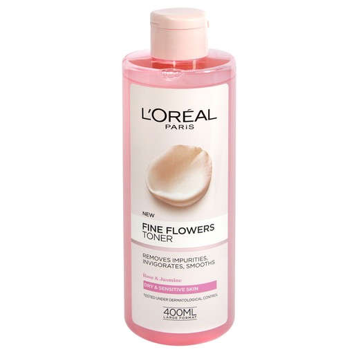 Loreal Paris Fine Flowers Cleansing Toner Dry & Sensitive Skin (400ml)
