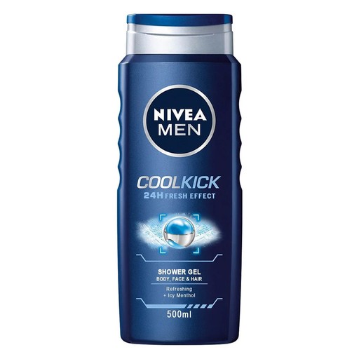 NIVEA MEN SHOWER GEL BODY FACE & HAIR COOL KICK 500ML