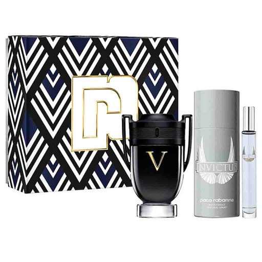 PACO RABANNE INVICTUS VICTORY SET 3 PCS 100ML EDP + 10ML EDP + DEO. SPRAY 150ML