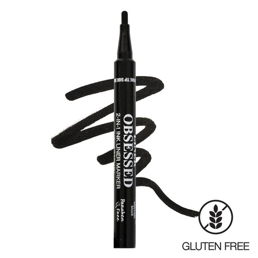 [ELF03] PALLADIO Liner Obsessed 2 In 1 Liner Marker Blackest Black