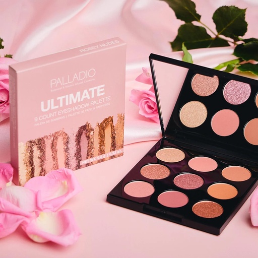 [PROPALLET11] Palladio Ultimate 9 Count Eyeshadow Palette (ROSEY NUDES)