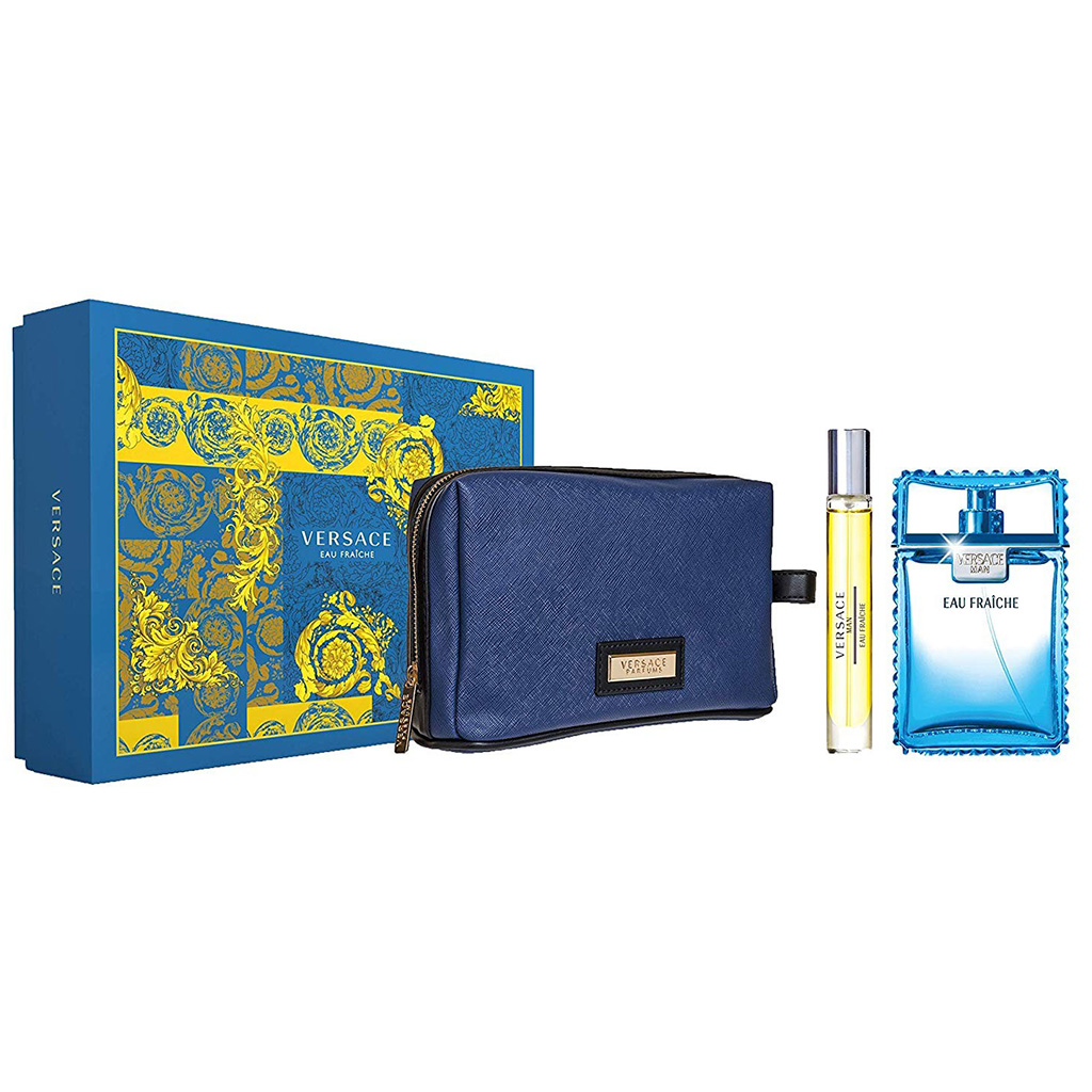 熱い販売 VERSACE EAU FRAICHE FOR MEN SET EDT 100ML + 10 ML | AlSayyed 香水(男性用)