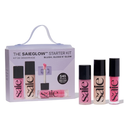 SaieGlow™ Essentials Starter Set ساي مجموعة ذا جلو احمر خدود وشفاه واضاءة 3 قطع