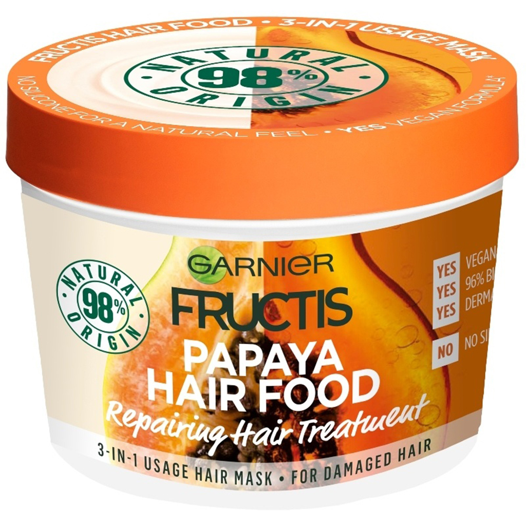 GARNIER FRUCTIS PAPAYA HAIR FOOD 390ML | AlSayyed | Makeup, and Beauty