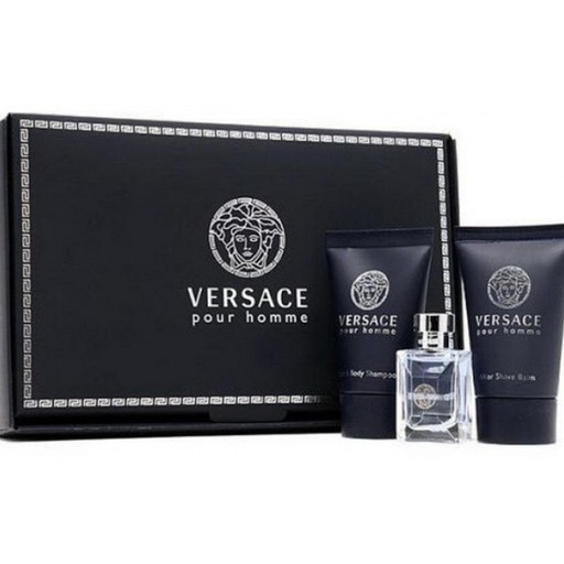 VERSACE POUR HOMME 3 pcs Mini Set EDT 25ML+After Shave Balm+Shampoo