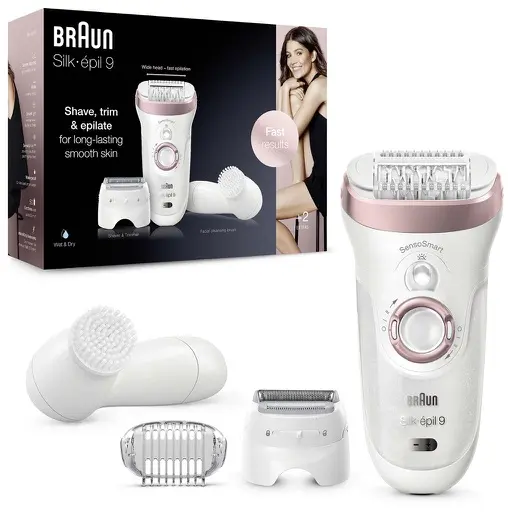 Braun Wet & Dry Silk-épil 9-855, White/Pink