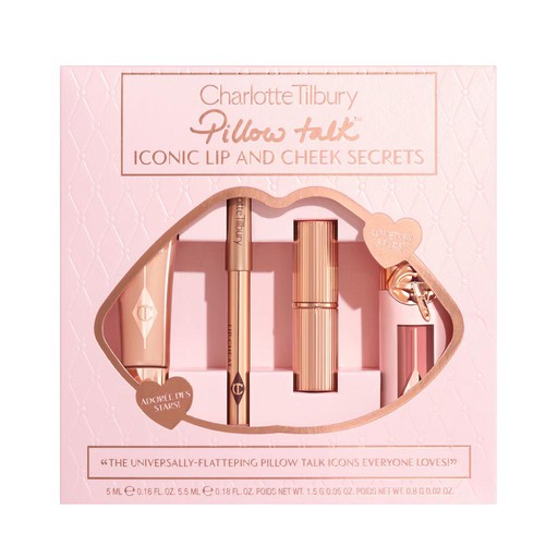 Charlotte Tilbury Pillow Talk Iconic Lip And Cheek Secrets شارلوت تلبوري بيلو توك ايكونيك ليب اند تشيك سيكريتس 4 قطع