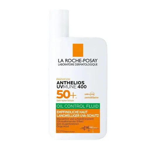 La Roche-Posay Anthelios UVMUNE 400 Oil Control Fluid SPF50, 50ml واقي شمس لاروش بوزيه يوفمون 400 SPF 50 حماية عالية للبشرة