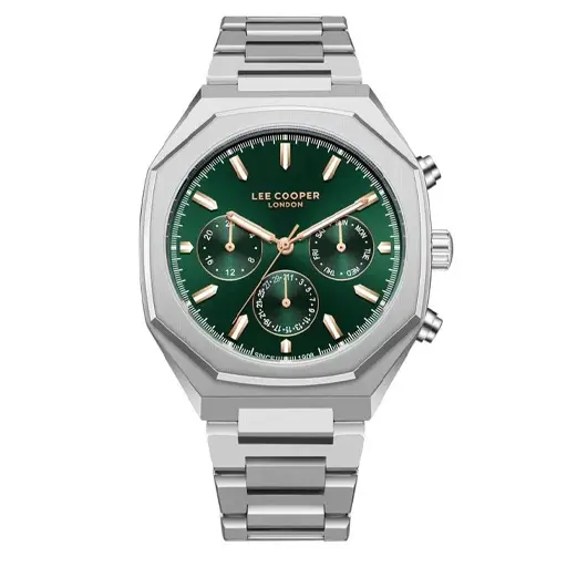 Lee Cooper Multifunction Green Dial Silver Men's Watch - LC08045.370