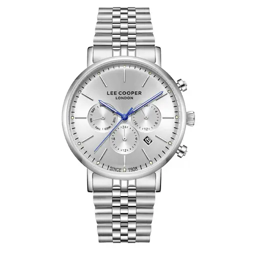LEE COOPER Dual Time Silver Metallic Bracelet -  LC08372.330 Men Watch