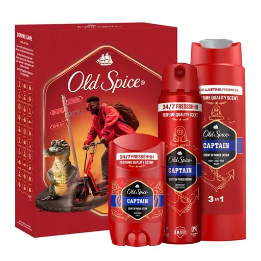 Old Spice 250ml SG+150ml Spray+50ml Stick Captain