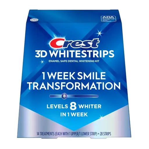 Crest 3D Whitestrips 1 Week Smile Transformation At-home Teeth Whitening Kit - 14 Treatments(28 strips 14 upper 14 lower)